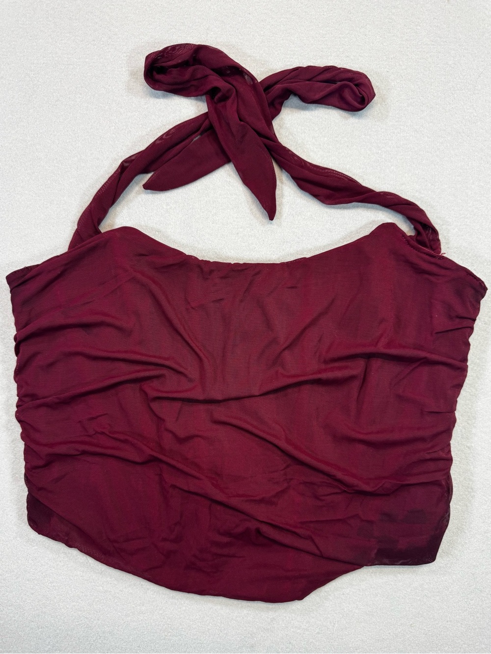 Maroon Halter Bustier Top